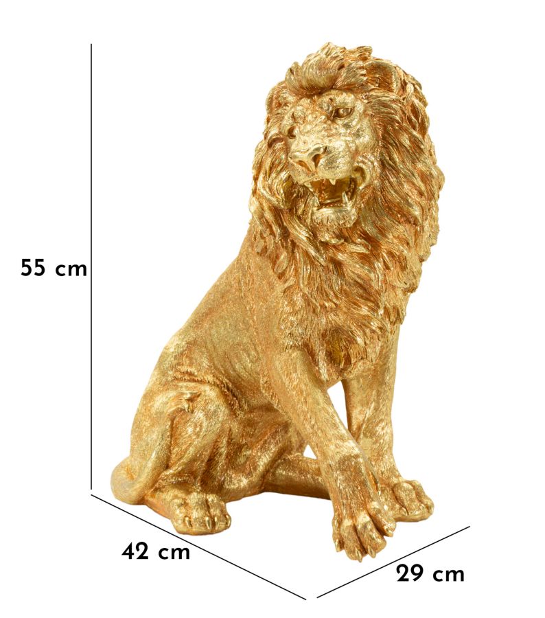 Dekofigur Löwe Sitzend Gold – Tierfigur