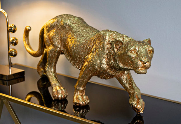 Dekofigur Leopard Gold – Tierfigur