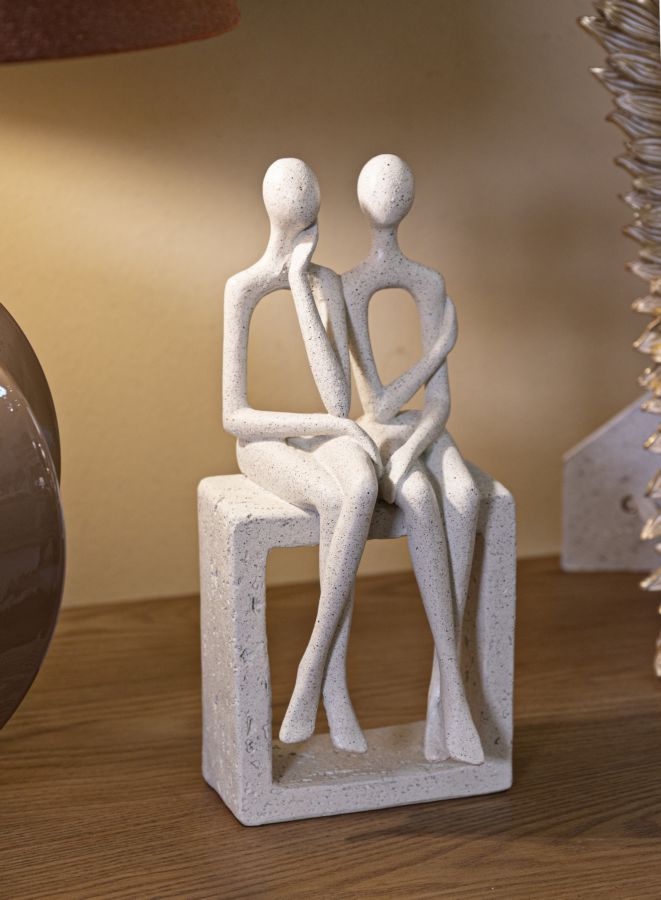 Stons Paar Creme – Skulptur Deko