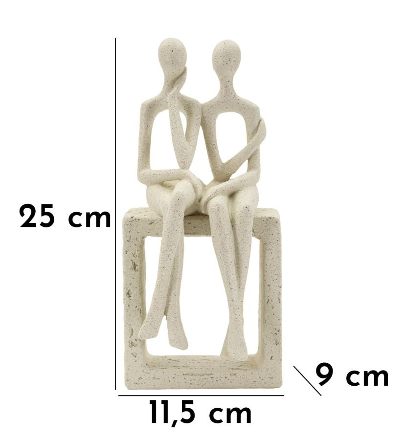 Stons Paar Creme – Skulptur Deko