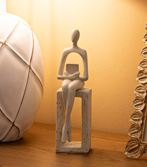 Stons Figur Creme – Skulptur Deko