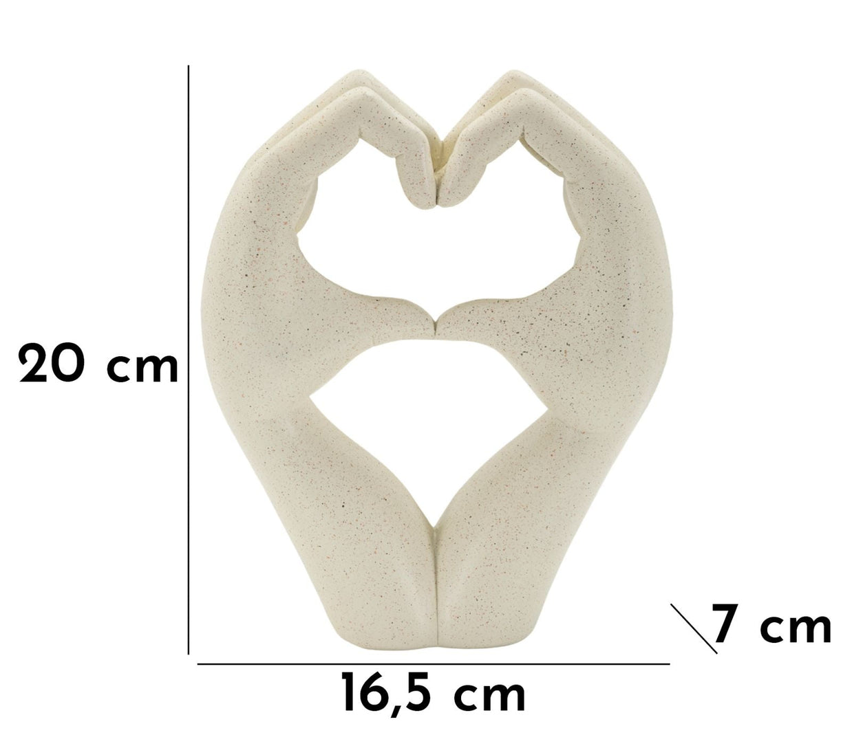 Dekofigur Hände Herz Creme – Skulptur Deko