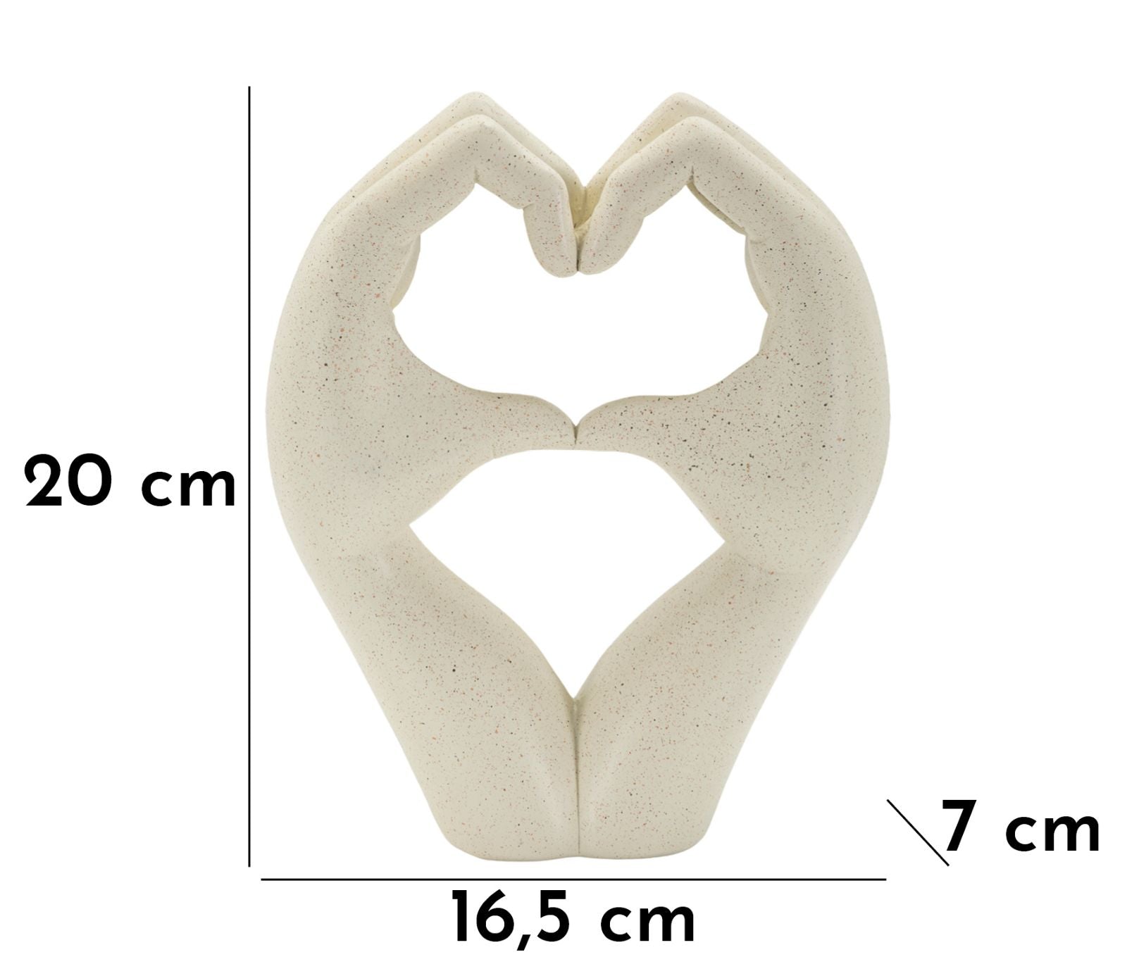 Dekofigur Hände Herz Creme – Skulptur Deko