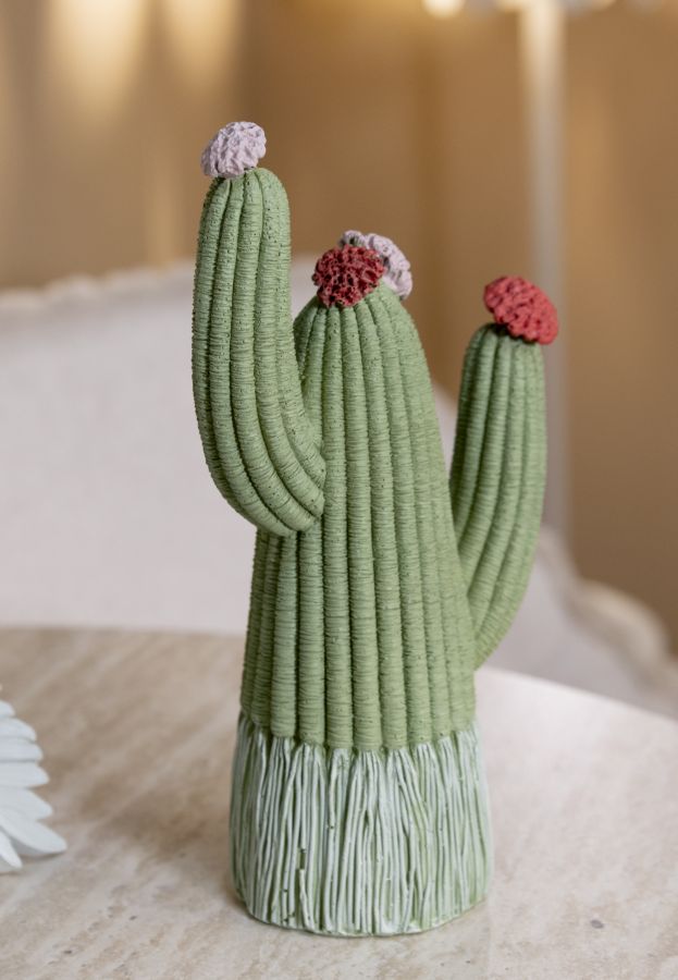 Dekofigur Kaktus Bunt 20,5 cm – Skulptur Deko