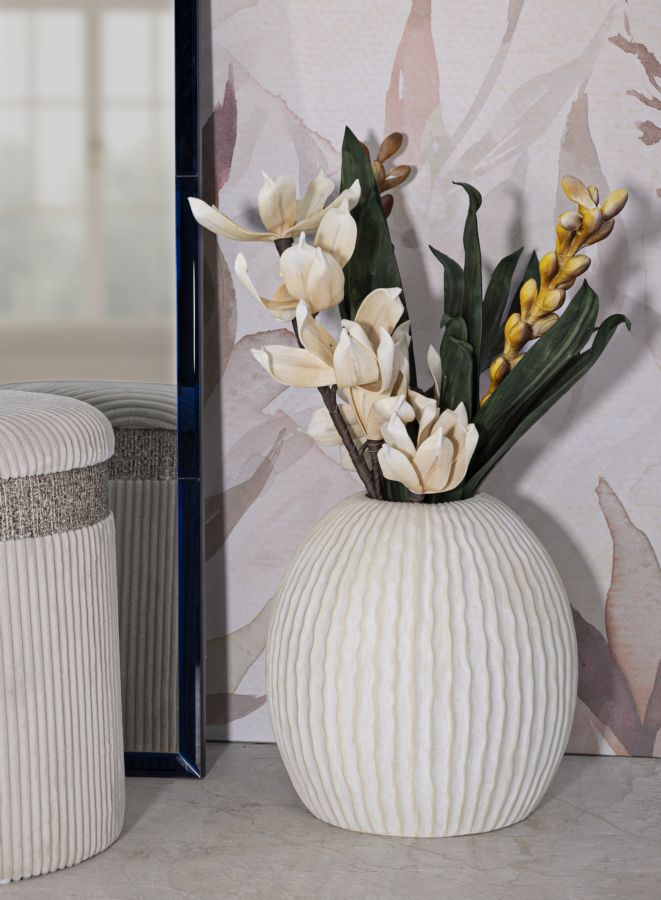 Blumenvase Eiszapfen Creme 38 cm