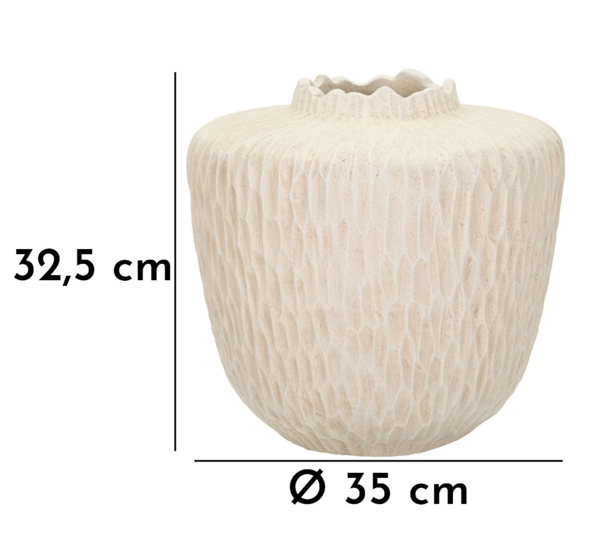 Blumenvase Schatten Creme 32,5 cm