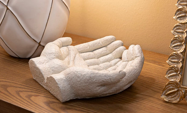 Dekotablett Hände Creme Skulptur – Serviertablett