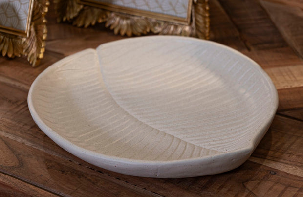 Dekotablett Stons Creme Oval – Serviertablett