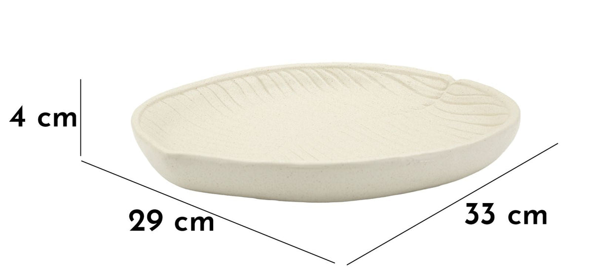 Dekotablett Stons Creme Oval – Serviertablett