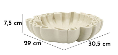 Dekotablett Stons Creme Skulptur – Serviertablett