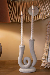 Kerzenständer Stons Creme Skulptur – Kerzenhalter Deko