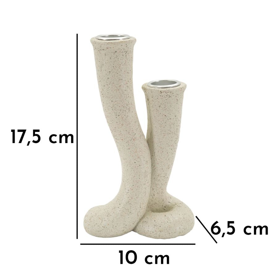 Kerzenständer Stons Creme Spirale – Kerzenhalter Deko