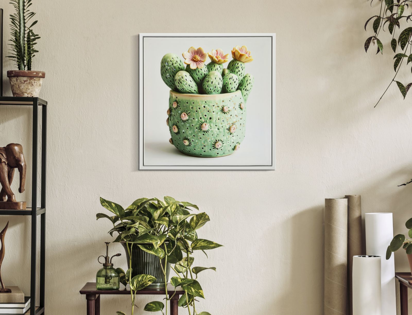 Wandbild Kaktus 40 cm A – Leinwandbild Deko