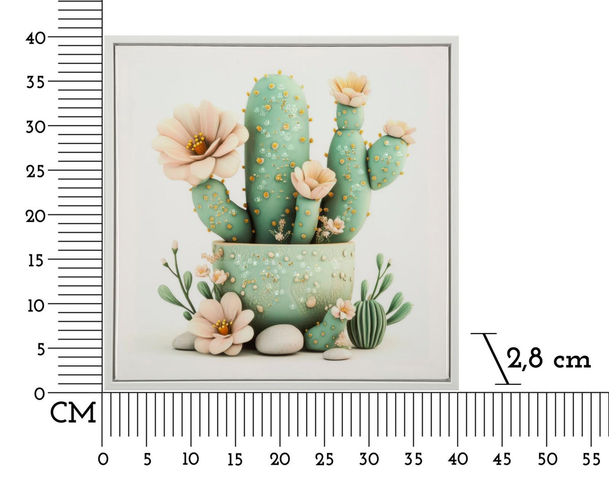 Wandbild Kaktus 40 cm – Leinwandbild Deko
