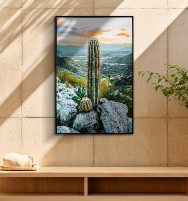 Wandbild Kaktus 90 cm – Leinwandbild Deko