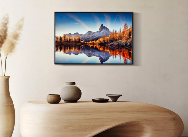 Wandbild See Berge 60 cm – Leinwandbild Deko