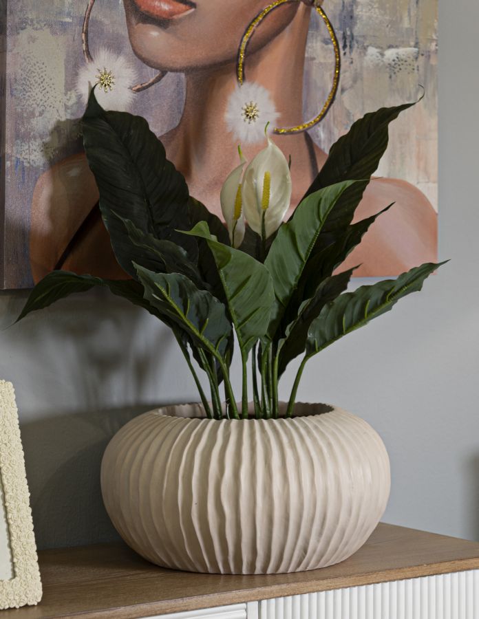 Blumenvase Nebel Creme 18 cm