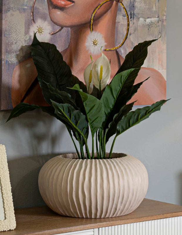 Blumenvase Nebel Creme 18 cm