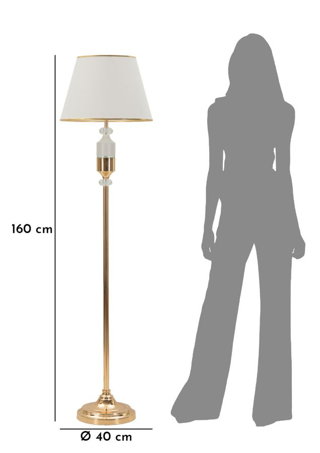 Stehlampe Gold Weiß 160 cm – Stehleuchte