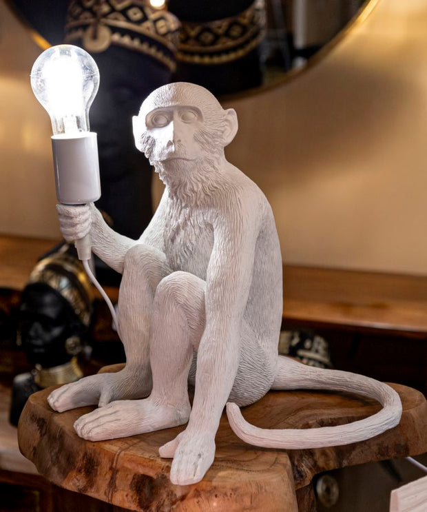 Tischlampe Affe Weiß 32 cm – Tischleuchte