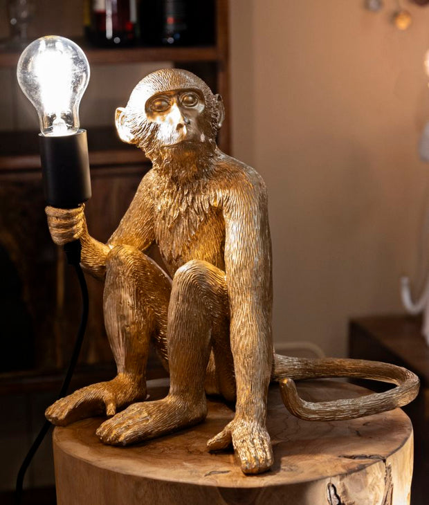 Tischlampe Affe Gold 32 cm – Tischleuchte