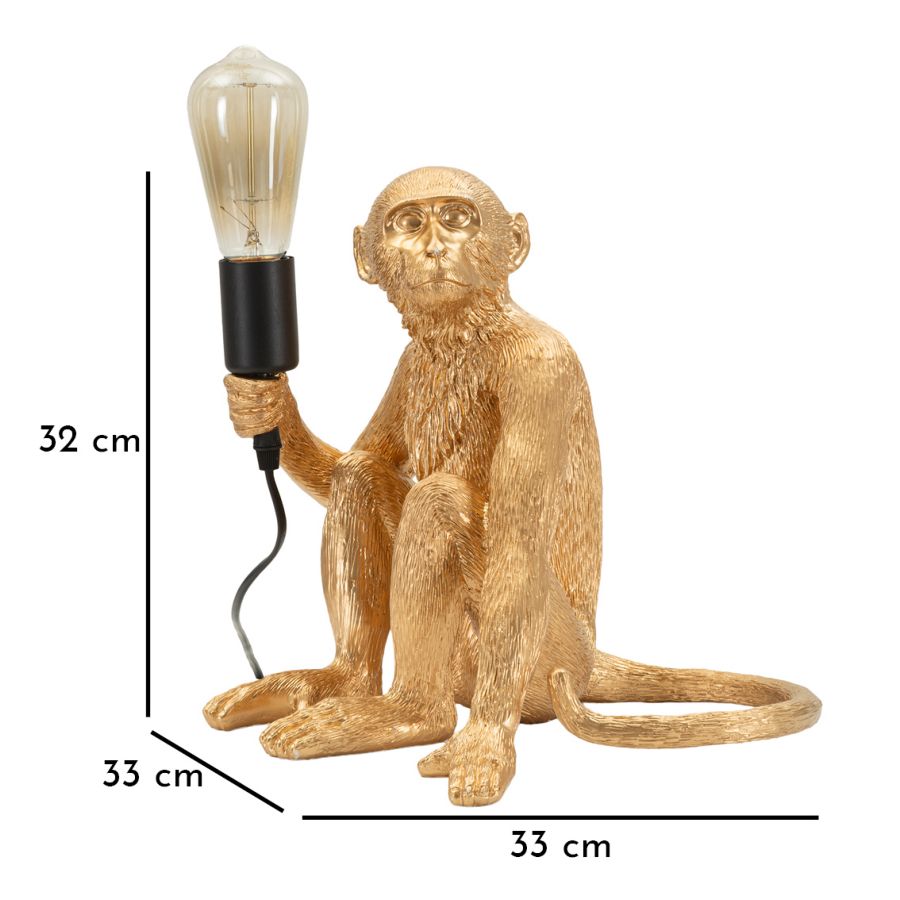 Tischlampe Affe Gold 32 cm – Tischleuchte