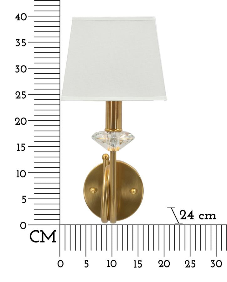 Wandleuchte Gold Weiß 40 cm – Wandlampe