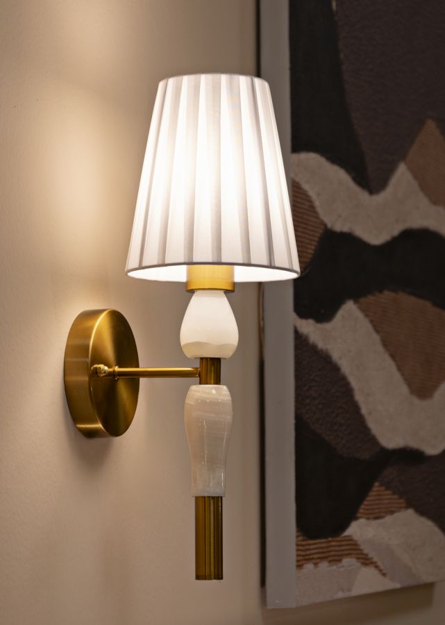 Wandleuchte Gold Weiß 46 cm – Wandlampe
