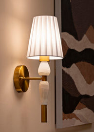 Wandleuchte Gold Weiß 46 cm – Wandlampe
