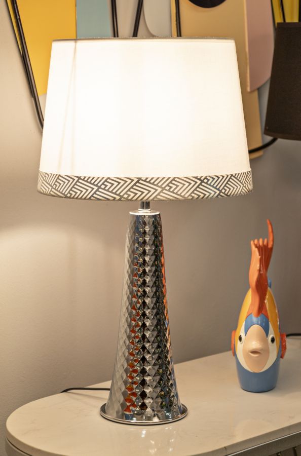 Tischlampe Silber 54 cm – Tischleuchte