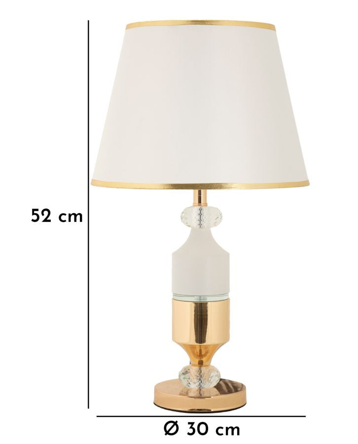 Tischlampe Gold Weiß 52 cm – Tischleuchte
