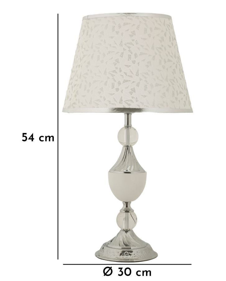 Tischlampe Silber Weiß 54 cm – Tischleuchte