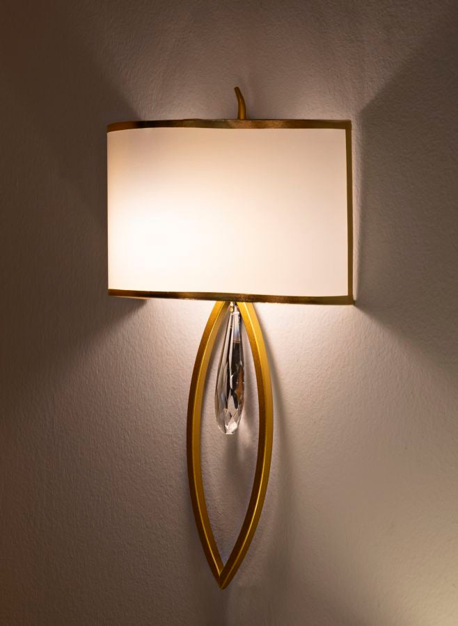 Wandleuchte Gold Weiß 50 cm – Wandlampe