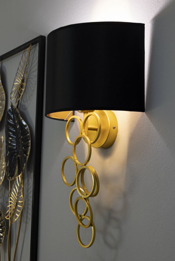 Wandleuchte Gold Schwarz 50 cm – Wandlampe