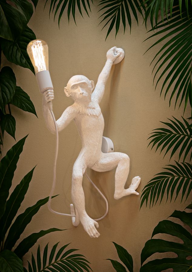 Wandleuchte Affe Weiß 64 cm – Wandlampe