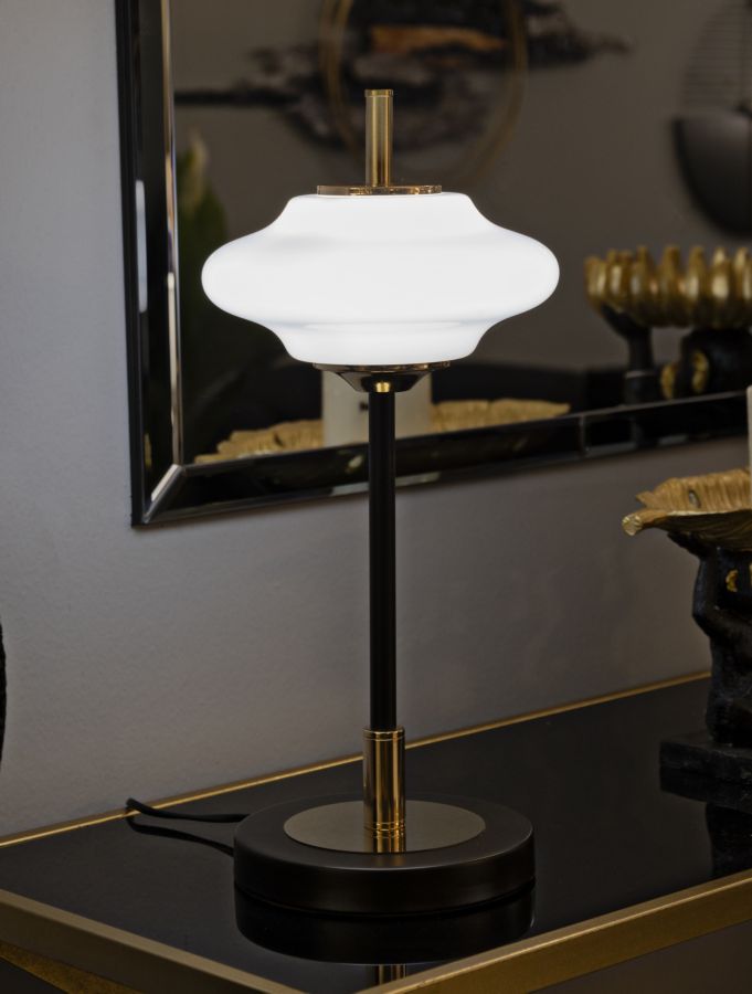 Tischlampe Gold Schwarz 46 cm – Tischleuchte