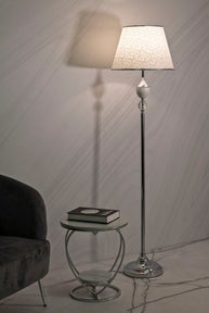 Stehlampe Silber Weiß 158 cm – Stehleuchte