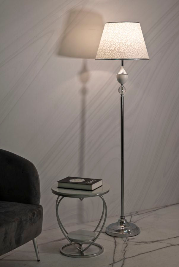 Stehlampe Silber Weiß 158 cm – Stehleuchte