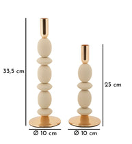 Kerzenständer Shuttle Creme Gold 2er Set – Kerzenhalter Deko