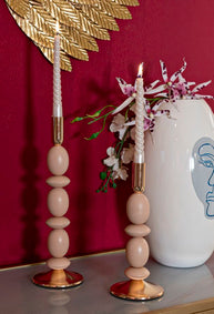 Kerzenständer Shuttle Rosa Gold 2er Set – Kerzenhalter Deko