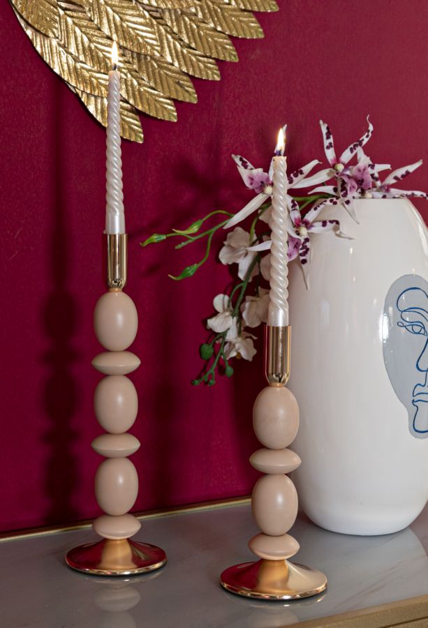 Kerzenständer Shuttle Rosa Gold 2er Set – Kerzenhalter Deko