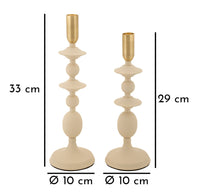 Kerzenständer Gemini Creme Gold 2er Set – Kerzenhalter Deko