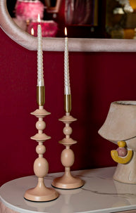 Kerzenständer Gemini Rosa Gold 2er Set – Kerzenhalter Deko