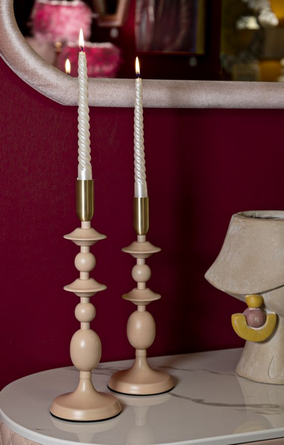 Kerzenständer Gemini Rosa Gold 2er Set – Kerzenhalter Deko