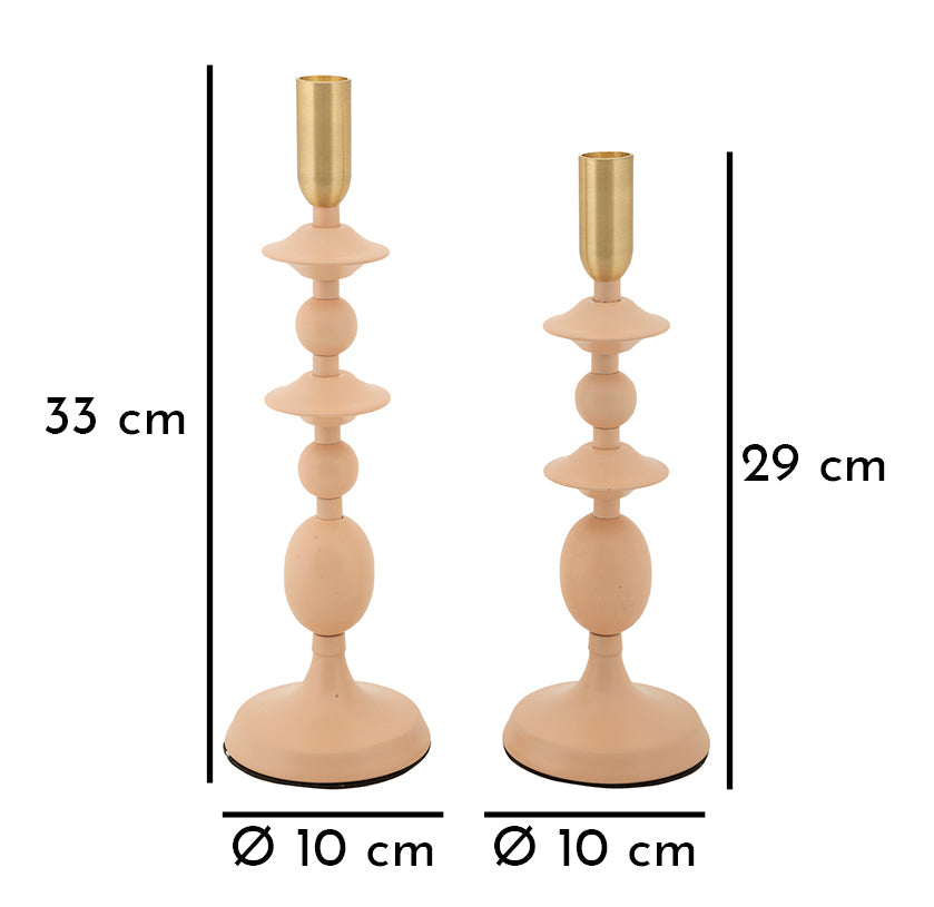 Kerzenständer Gemini Rosa Gold 2er Set – Kerzenhalter Deko