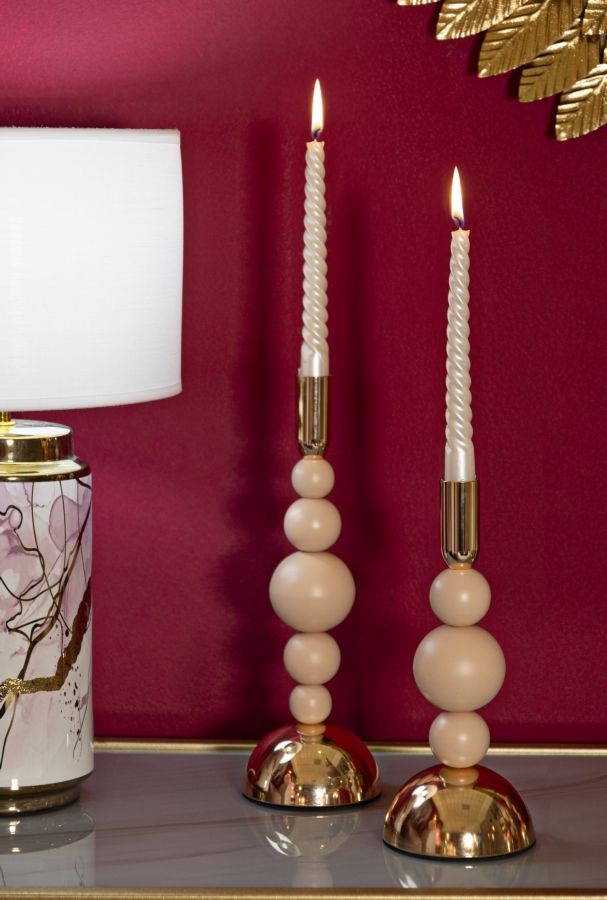 Kerzenständer Bolly Rosa Gold 2er Set – Kerzenhalter Deko
