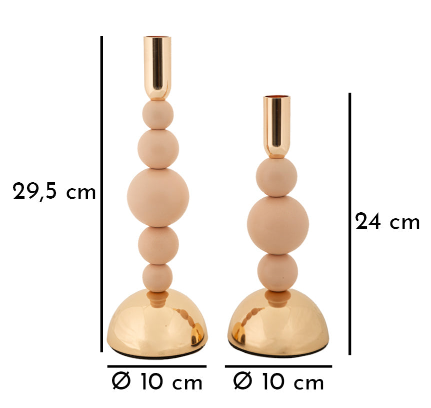 Kerzenständer Bolly Rosa Gold 2er Set – Kerzenhalter Deko
