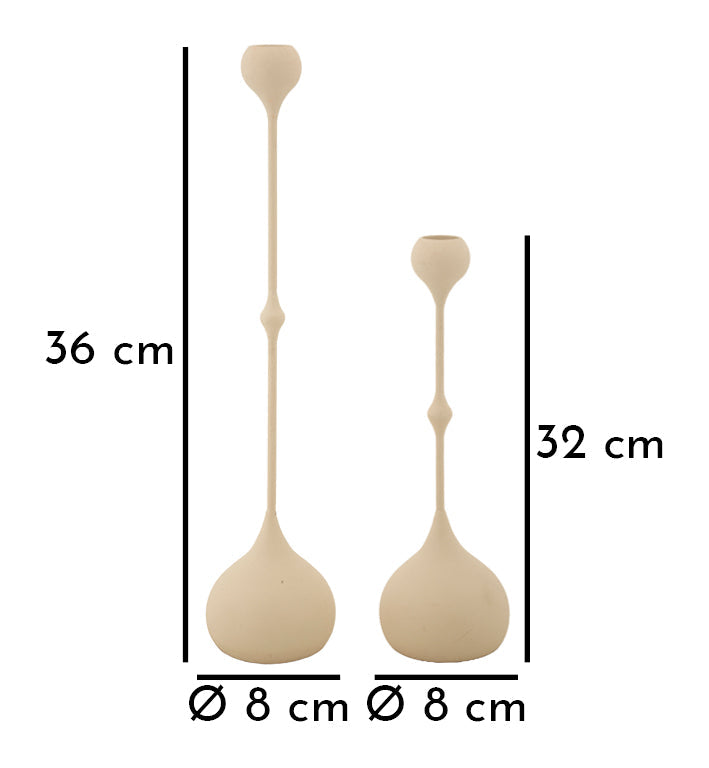 Kerzenständer Slimmy Creme Gold 2er Set – Kerzenhalter Deko