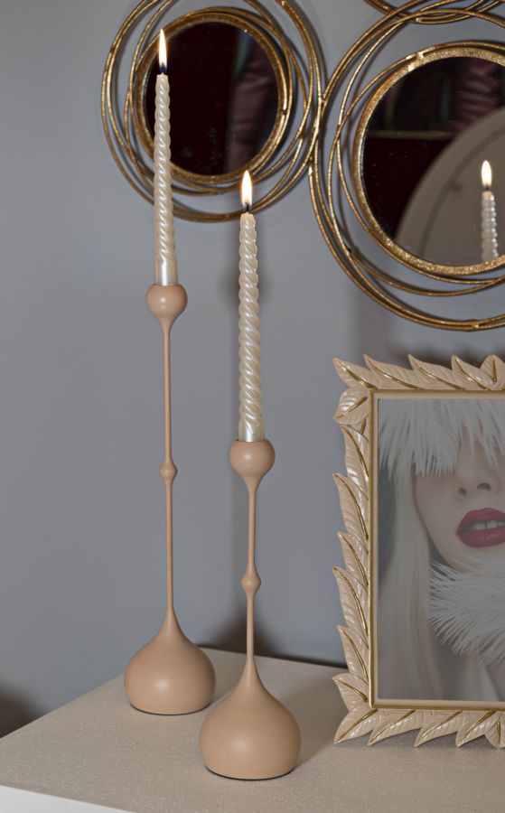 Kerzenständer Slimmy Rosa Gold 2er Set – Kerzenhalter Deko