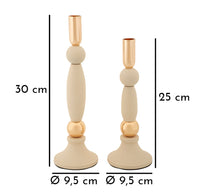 Kerzenständer Strek Creme Gold 2er Set – Kerzenhalter Deko